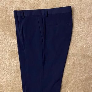 ASOS DESIGN skinny cropped smart pants in navy blue